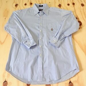 Chaps Ralph Lauren Crest Logo 90s Y2K Men's Button Down Long Sleeve Shirt 16 1/2
